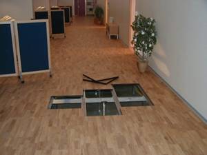Bergvik Raised Floor Office Space Wood Finish